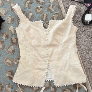 Reformation Cream Button-Front Camisole